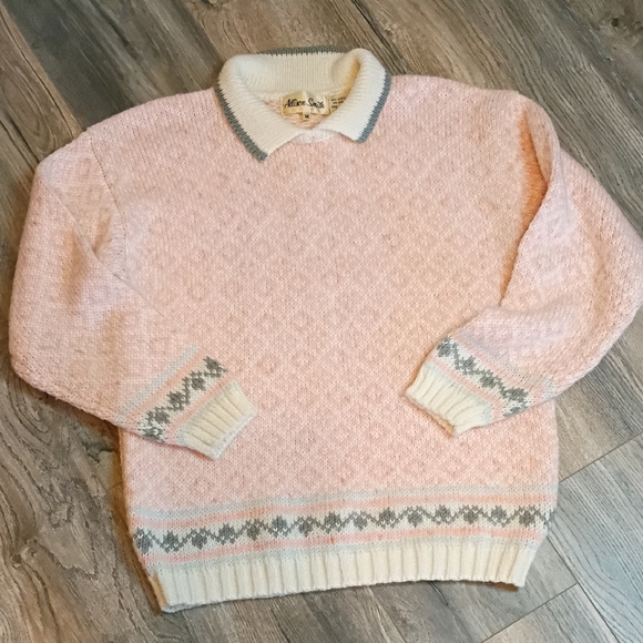 Allison Smith Sweaters - Allison Smith Collared Knit Sweater Size Medium
